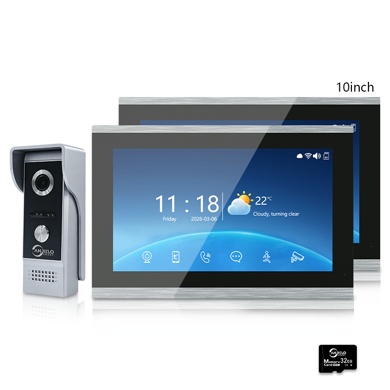 XiVision 4-Wire Tuya Smart Video Intercom Doorbell, IP65 Waterproof Video Door Phone, Two-Way Audio, Motion Detection, Digital Photo Frame & Background Music for Home Villa Security