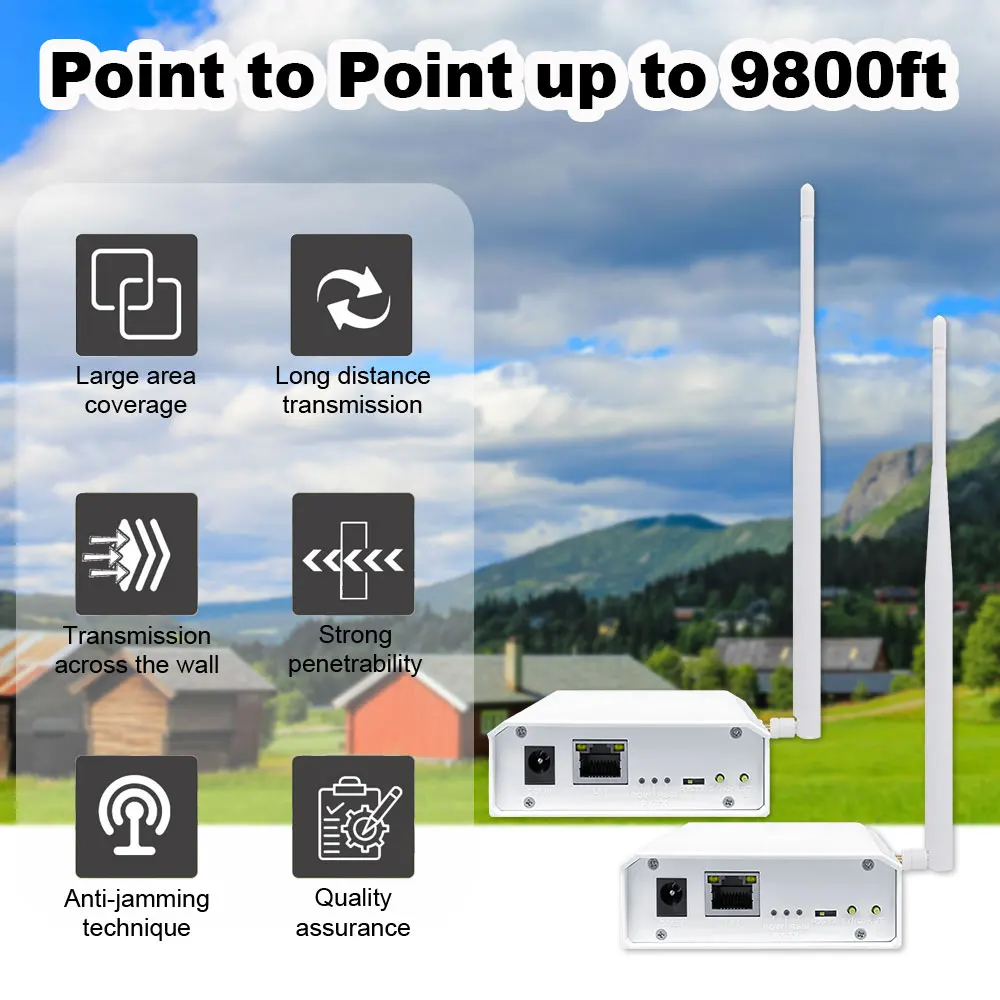 XiVision WiFi HaLow Wireless Bridge (Enhanced Version) - 3km Long-Distance Transmission | Faster Speed & Stronger Penetration