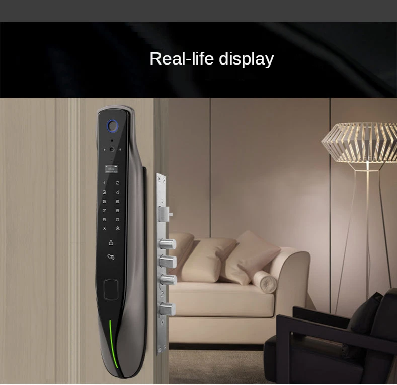 XiVision Tuya Smart Door Lock with Visual Cat Eye - Remote Unlock, Fingerprint & Auto Doorbell | Camera Surveillance Integrated