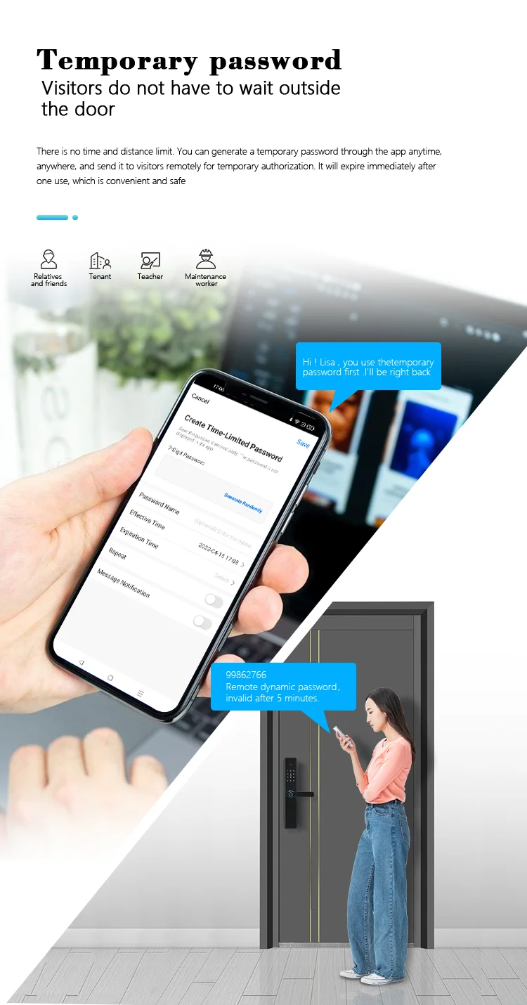 XiVision Tuya Smart Door Lock with Visual Doorbell Camera - Remote Unlock, Fingerprint & Auto Surveillance | All-in-One Home Security