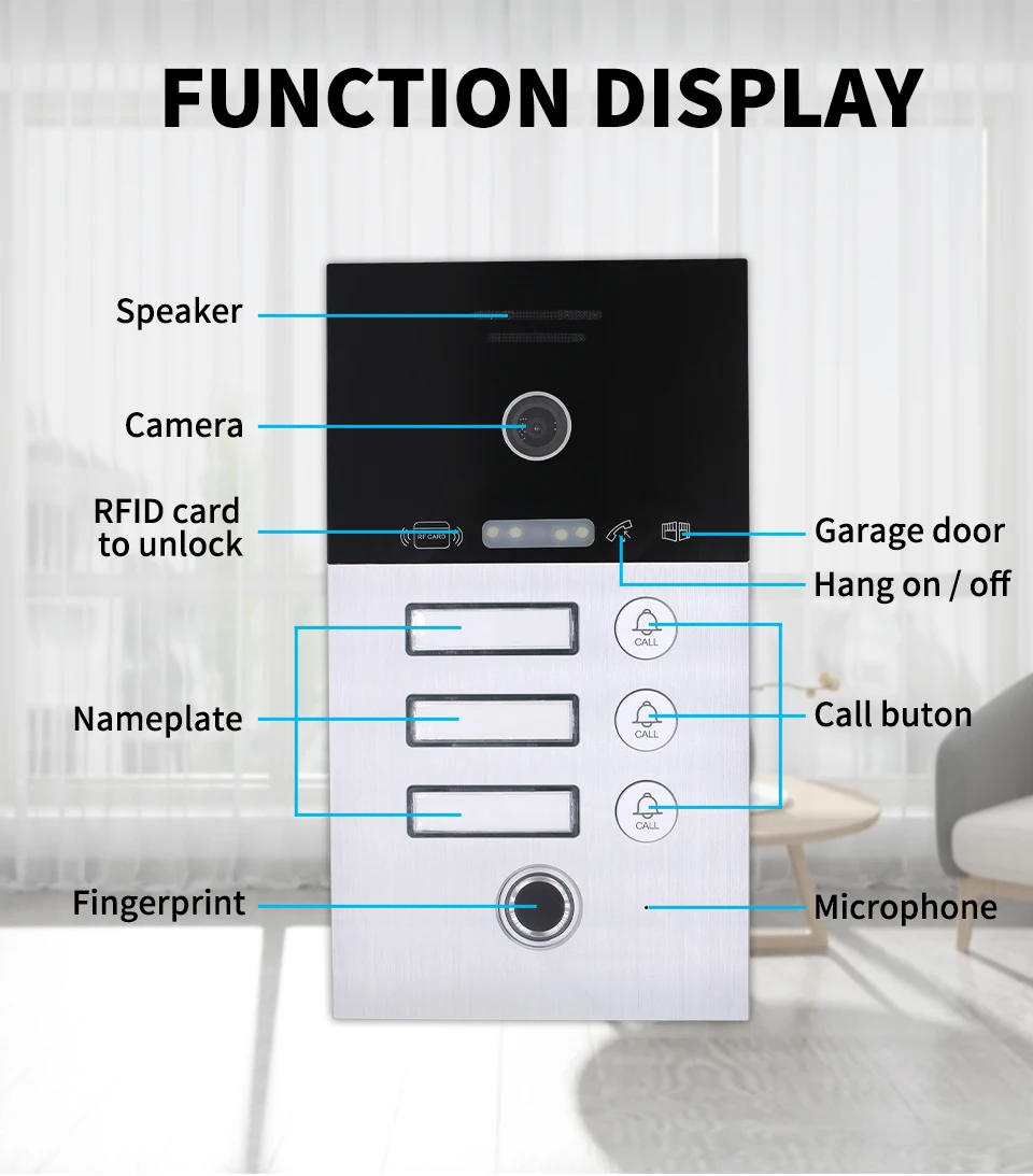 XiVision  7 inch 1080P Tuya WiFi Wireless Video Intercom for Apartment - Supports 1/2/3 Floors, Video Doorphone Call WiFi Wireless Video Intercom for Apartment - Supports 1/2/3 Floors, Video Doorphone Call