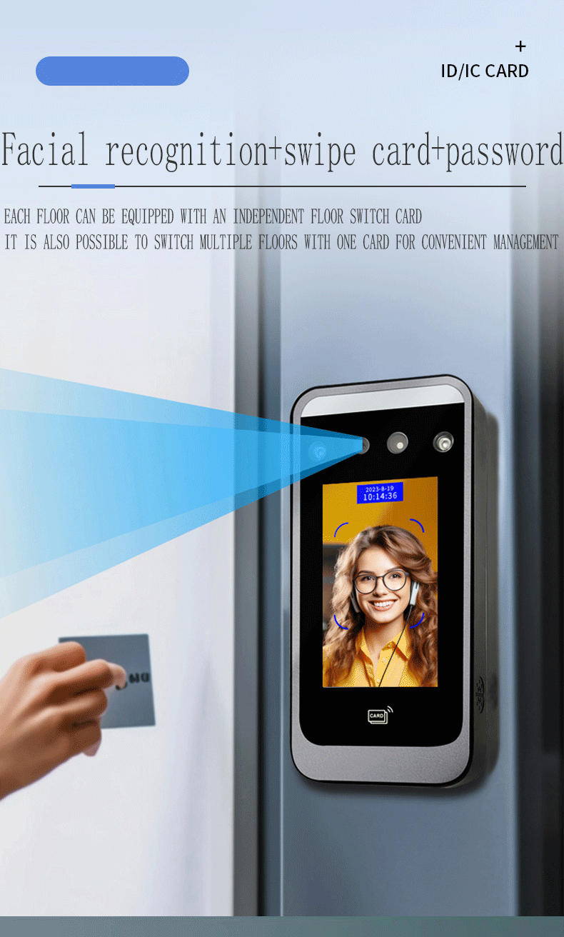 Multi-Modal Facial Recognition Elevator Control System - Advanced Access Control with Password, Swipe, and Fingerprint Recognition
