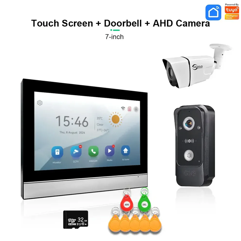 XiVision Tuya Smart Video Intercom System with 1080P HD Camera Touch Screen Motion Detection with RFID Unlock