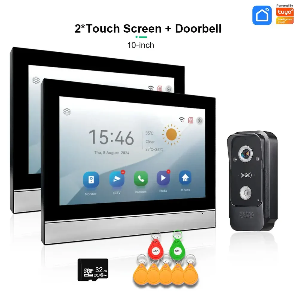 XiVision Tuya Smart Video Intercom System with 1080P HD Camera Touch Screen Motion Detection with RFID Unlock