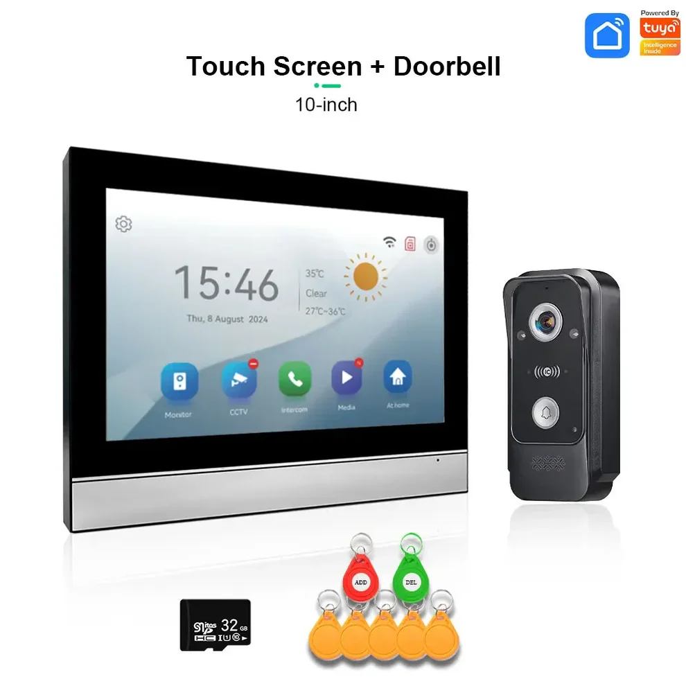 XiVision Tuya Smart Video Intercom System with 1080P HD Camera Touch Screen Motion Detection with RFID Unlock