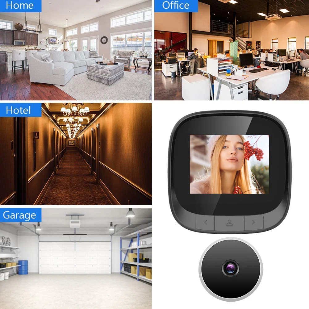 2.4 inch HD Display Video Peephole | 90° Wide Angle, Night Vision Cyclic Storage