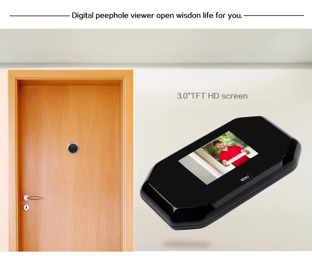 3 inch Hidden Video Peephole Camera Doorbell Recording & Digital Door Viewer