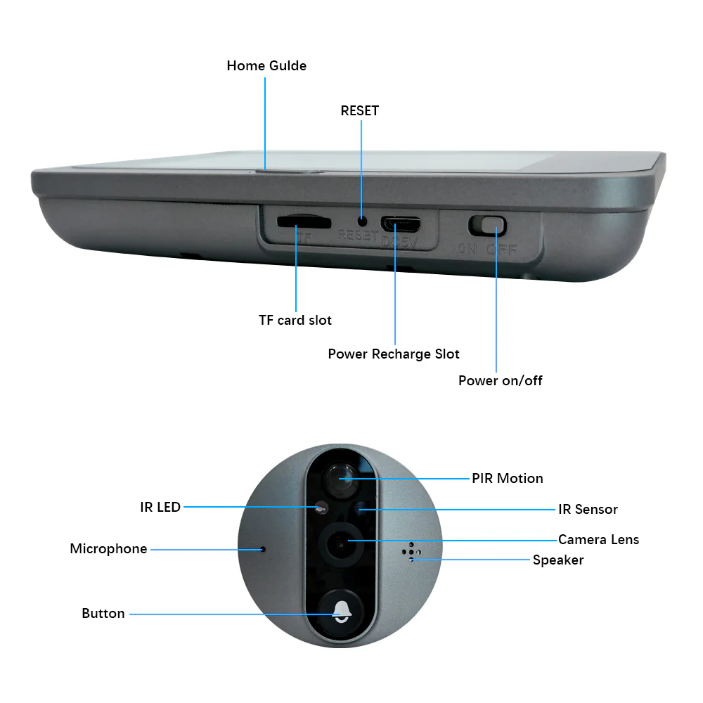 1080P Tuya WiFi Peephole Camera Smart Doorbell Night Vision Video Monitoring Set Protecting family safety