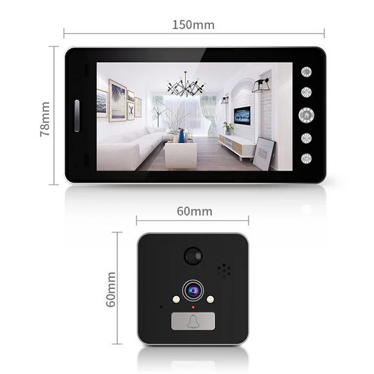 1080P HD Wireless Peephole Doorbell | PIR Motion Sensor, Night Vision, WiFi Video Intercom
