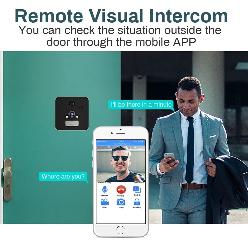 1080P HD Wireless Peephole Doorbell | PIR Motion Sensor, Night Vision, WiFi Video Intercom