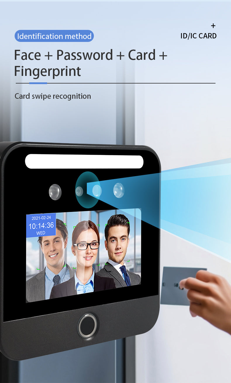 5-inch horizontal screen face recognition machine with fingerprint elevator control system intelligent management face direct access