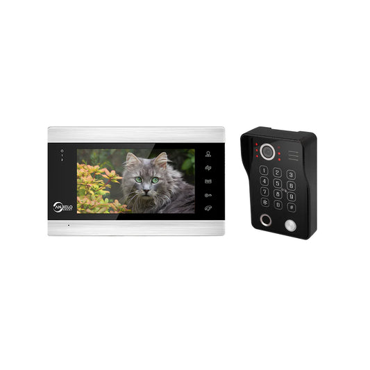 Anjielo 7-Inch Video Doorbell with RFID Card, Fingerprint Password Unlock – Smart Access Control System with Video Intercom Secure Entry Features