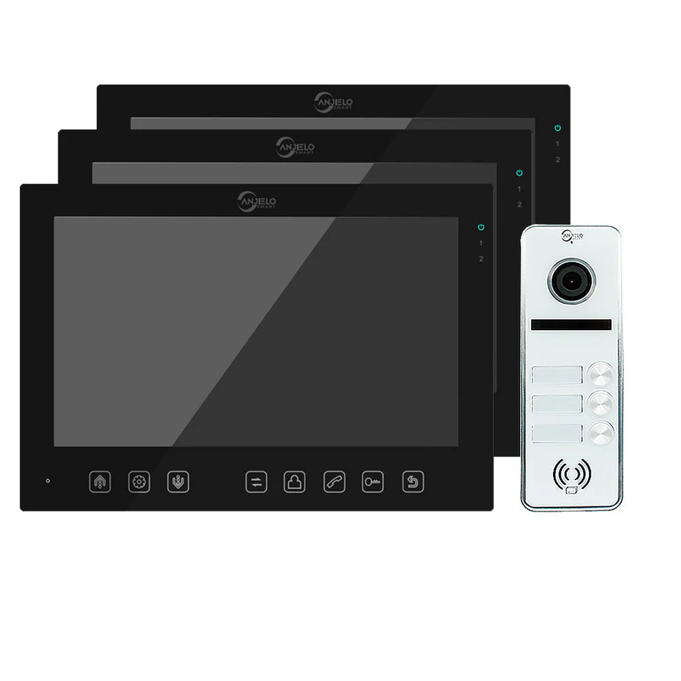 Anjielo 7-Inch Smart Touchscreen Video Doorbell  1080P HD 2-Door Support  Night Vision for Home Villa Apartment Security