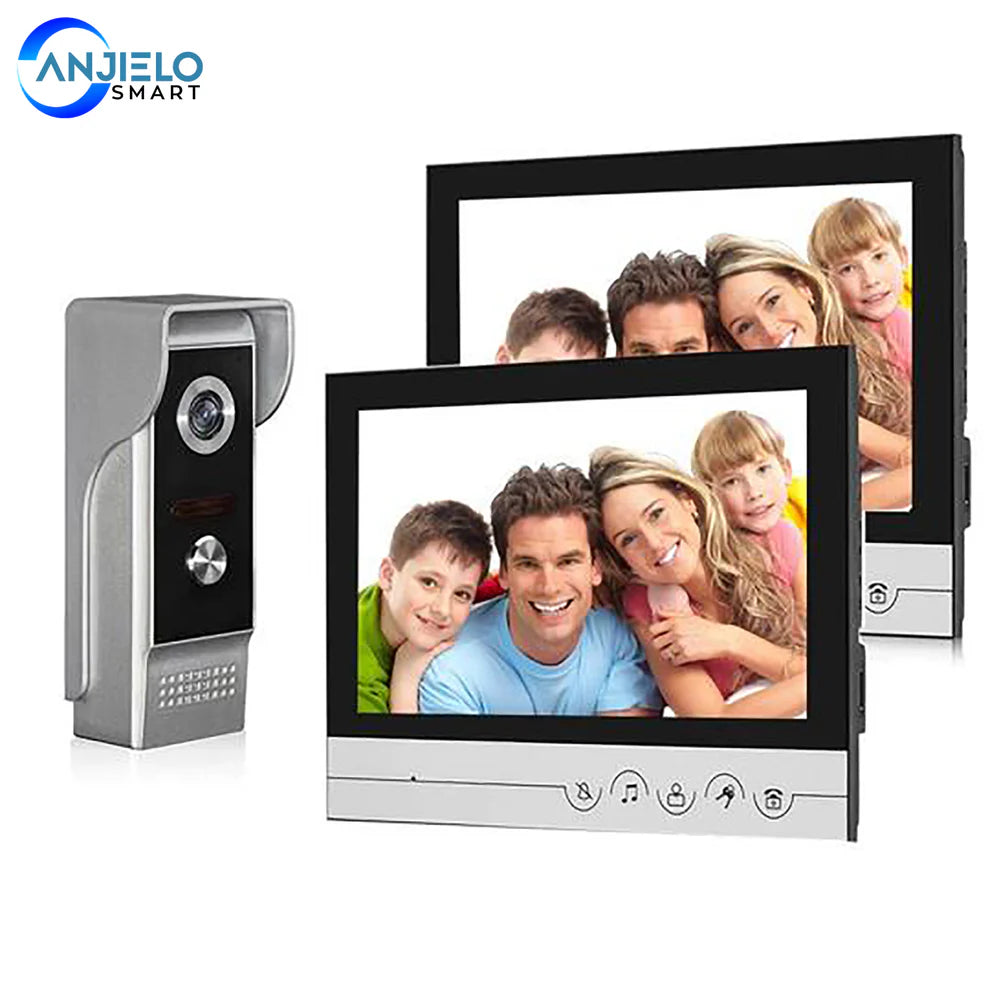 Anjielo 9-Inch Wired Video Doorbell with Visual Intercom  Waterproof IR Outdoor Camera – Professional Home Security Surveillance System