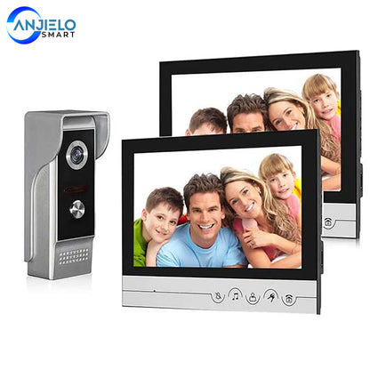 Anjielo 9-Inch Wired Video Doorbell with Visual Intercom  Waterproof IR Outdoor Camera – Professional Home Security Surveillance System