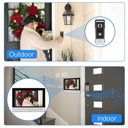 Anjielo 9-Inch Wired Video Doorbell with Visual Intercom  Waterproof IR Outdoor Camera – Professional Home Security Surveillance System