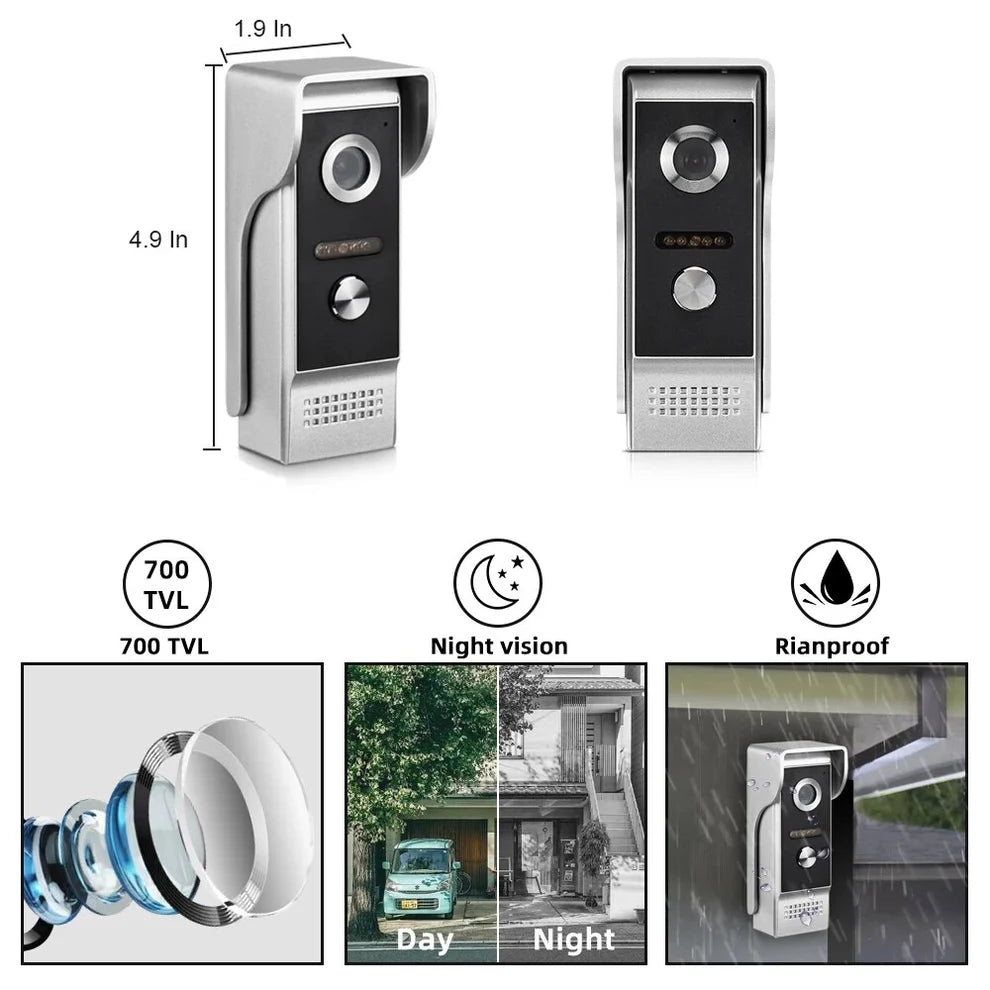 Anjielo 9-Inch Wired Video Doorbell with Visual Intercom  Waterproof IR Outdoor Camera – Professional Home Security Surveillance System