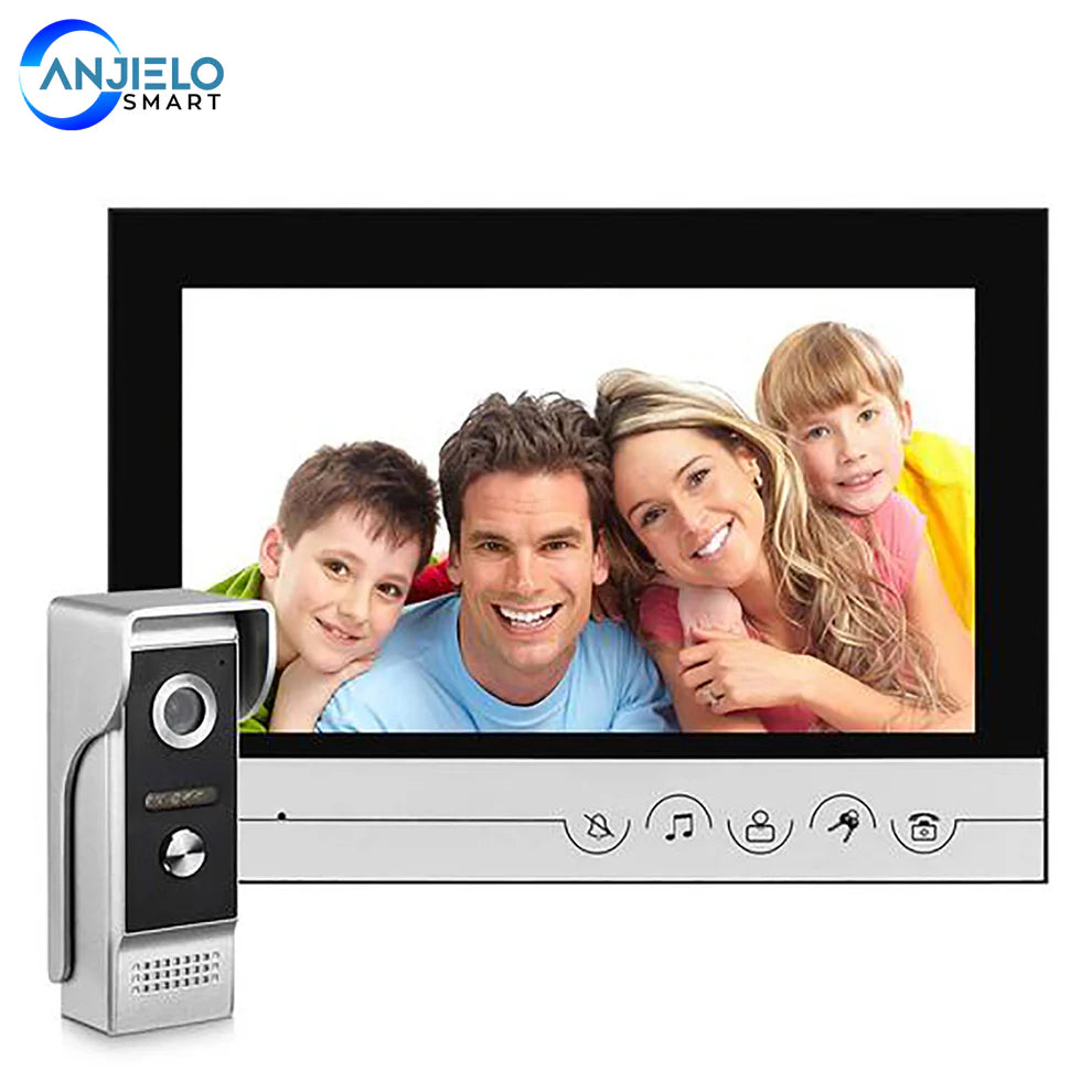 Anjielo 9-Inch Wired Video Doorbell with Visual Intercom  Waterproof IR Outdoor Camera – Professional Home Security Surveillance System