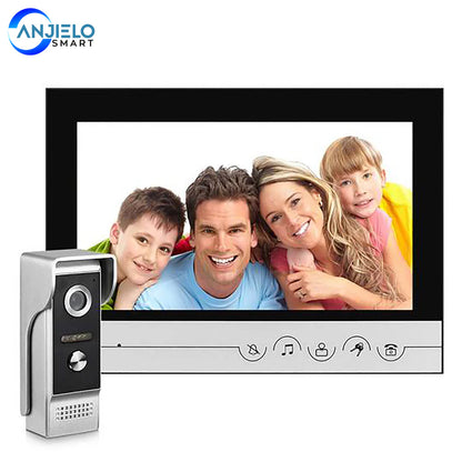 Anjielo 9-Inch Wired Video Doorbell with Visual Intercom  Waterproof IR Outdoor Camera – Professional Home Security Surveillance System
