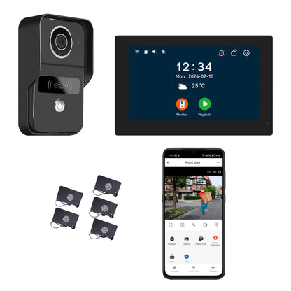 XiVision 2-Wire Video Doorbell Intercom System  10 inch Touch Screen Night Vision Camera Two-Way Talk Easy Wired Home Security
