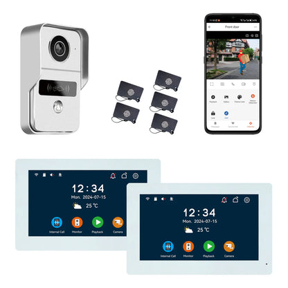 XiVision 2-Wire Video Doorbell Intercom System  10 inch Touch Screen Night Vision Camera Two-Way Talk Easy Wired Home Security