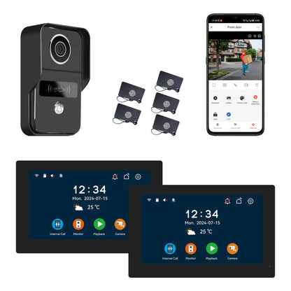XiVision 2-Wire Video Doorbell Intercom System  10 inch Touch Screen Night Vision Camera Two-Way Talk Easy Wired Home Security