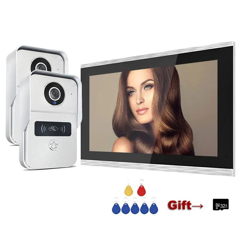 Anjielo1080P 10-Inch IP Video Intercom Touch Screen Big Tuya Wireless Wifi POE Wired Doorbell for Villa Flat RFID Access Control