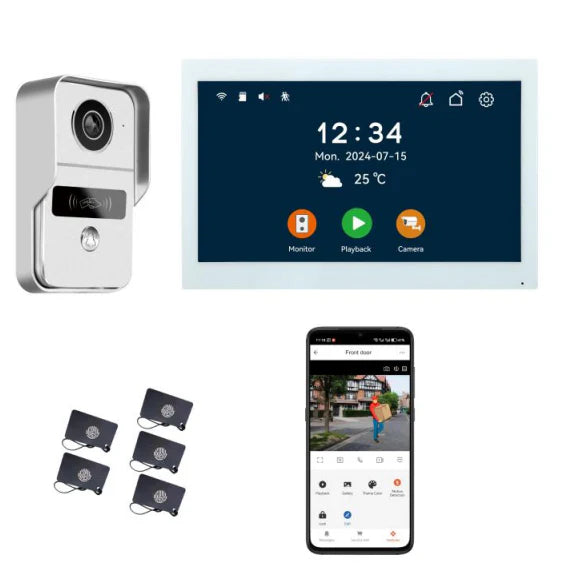 XiVision 2-Wire Video Doorbell Intercom System  10 inch Touch Screen Night Vision Camera Two-Way Talk Easy Wired Home Security