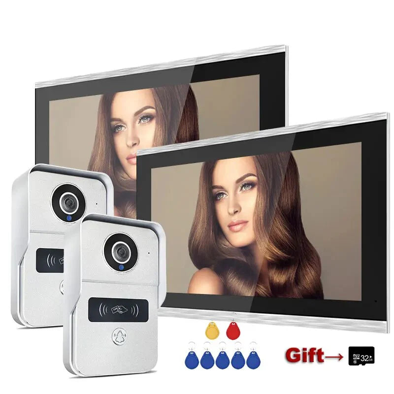 Anjielo1080P 10-Inch IP Video Intercom Touch Screen Big Tuya Wireless Wifi POE Wired Doorbell for Villa Flat RFID Access Control