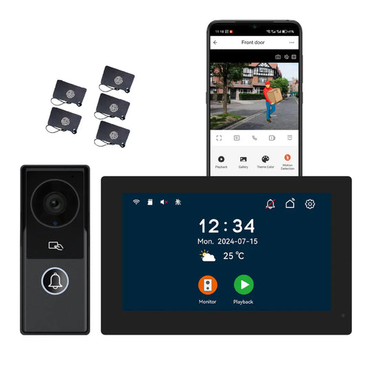 XiVision Doorbell Intercom System - 1080P Camera 10 inch Touch Screen WiFi Enabled for Home Apartment Security