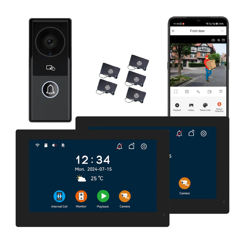 XiVision Doorbell Intercom System - 1080P Camera 10 inch Touch Screen WiFi Enabled for Home Apartment Security