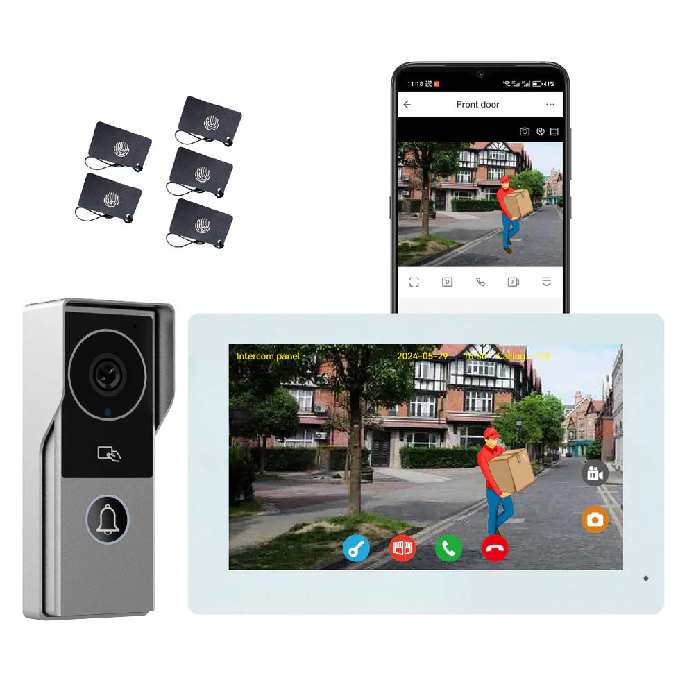 XiVision Doorbell Intercom System - 1080P Camera 10 inch Touch Screen WiFi Enabled for Home Apartment Security