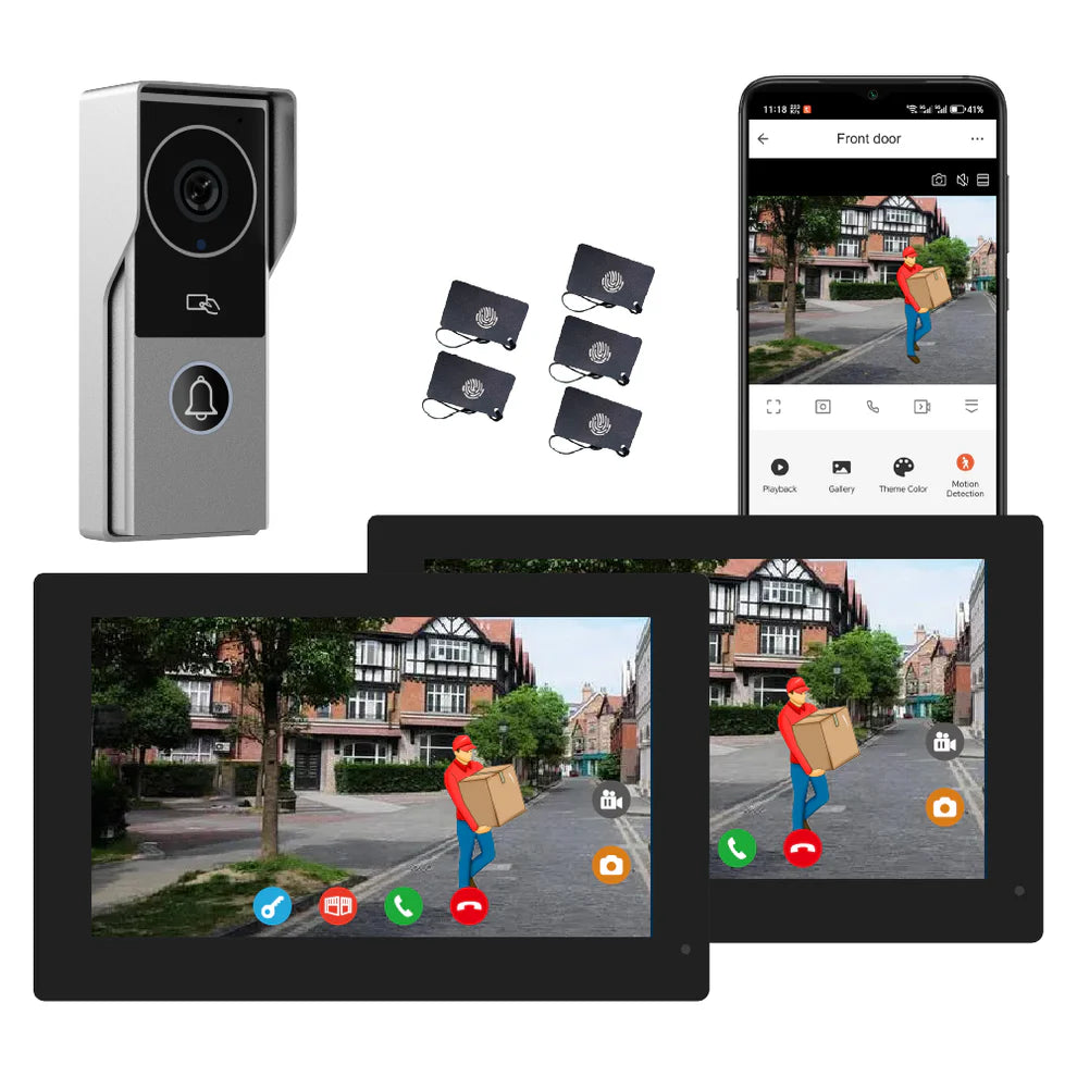XiVision Doorbell Intercom System - 1080P Camera 10 inch Touch Screen WiFi Enabled for Home Apartment Security