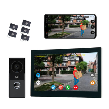 XiVision Doorbell Intercom System - 1080P Camera 10 inch Touch Screen WiFi Enabled for Home Apartment Security