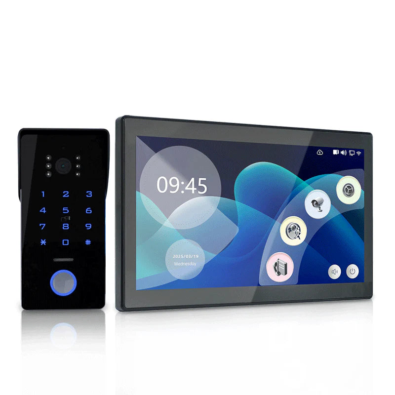 Anjielo Tuya Smart  Two-line Doorbell Video Intercom System with Password IC Card Unlock 1080P Camera 7 Inch Touch Screen