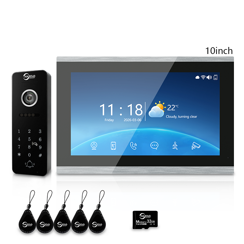 XiVision Tuya Smart 4-Wire Wired Video Intercom Doorbell, Home Video Door Phone with Two-Way Audio, Infrared Night Vision, PIR Motion Detection, Remote Unlock for Villa House