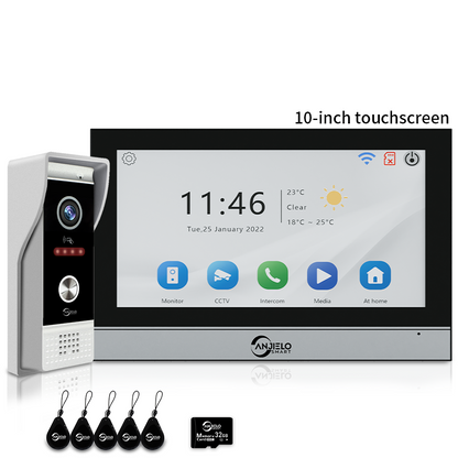 XiVision 7/10 Inch 1080P WiFi Video Intercom System Tuya Smart Video Doorbell, 3 Ways Unlock, Motion Detection 2-Way Audio Home Security Door Phone