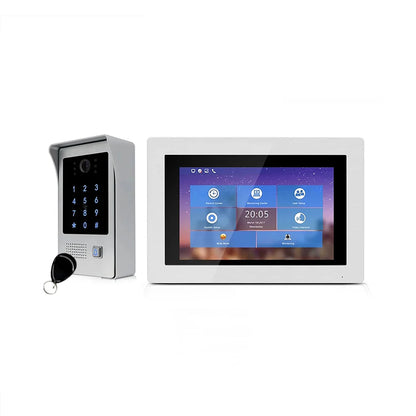 XiVision 1080P WiFi IP Video Doorbell - IP65 Weatherproof, 7 inch Touch Screen  Remote Unlock Code & RFIC Card Access Control