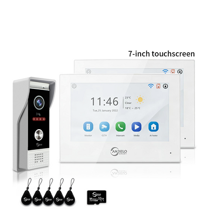 XiVision 7/10 Inch 1080P WiFi Video Intercom System Tuya Smart Video Doorbell, 3 Ways Unlock, Motion Detection 2-Way Audio Home Security Door Phone