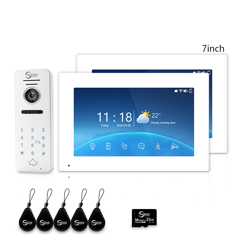 XiVision Tuya Smart 4-Wire Wired Video Intercom Doorbell, Home Video Door Phone with Two-Way Audio, Infrared Night Vision, PIR Motion Detection, Remote Unlock for Villa House