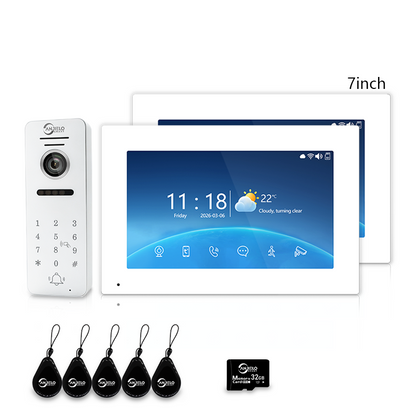 XiVision Tuya Smart 4-Wire Wired Video Intercom Doorbell, Home Video Door Phone with Two-Way Audio, Infrared Night Vision, PIR Motion Detection, Remote Unlock for Villa House