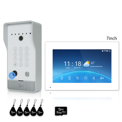 XiVision 4-Wire Hardwired Tuya Video Intercom Doorbell, 5-in-1 Unlock, IP65 Waterproof, Night Vision, PIR Detection, Photo Frame & Background Music for Villa & Home