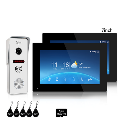 XiVision 4-Wire Tuya Hardwired Video Intercom, IP65 Waterproof, Night Vision, PIR Detection, Two-Way Audio, Photo Frame & Music for Villa Home