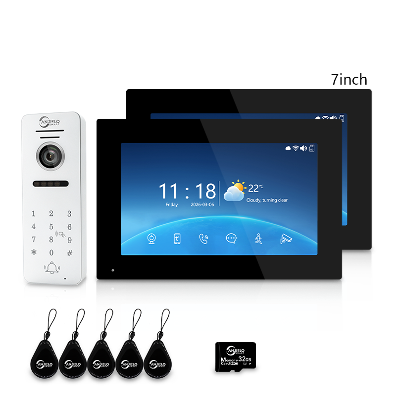 XiVision Tuya Smart 4-Wire Wired Video Intercom Doorbell, Home Video Door Phone with Two-Way Audio, Infrared Night Vision, PIR Motion Detection, Remote Unlock for Villa House