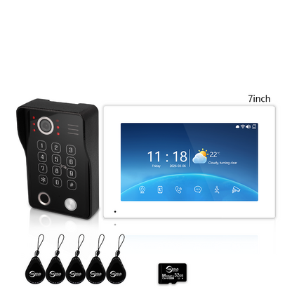 4-Wire Tuya Smart Video Intercom Doorbell, 5-in-1 Unlock, IP65 Waterproof 1080P 148° Night Vision Door Phone, Motion Detection, Digital Photo Frame & Background Music for Villa Home Apartment