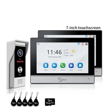 XiVision 7/10 Inch 1080P WiFi Video Intercom System Tuya Smart Video Doorbell, 3 Ways Unlock, Motion Detection 2-Way Audio Home Security Door Phone