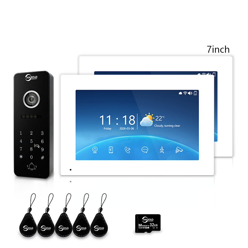 XiVision Tuya Smart 4-Wire Wired Video Intercom Doorbell, Home Video Door Phone with Two-Way Audio, Infrared Night Vision, PIR Motion Detection, Remote Unlock for Villa House