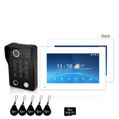 4-Wire Tuya Smart Video Intercom Doorbell, 5-in-1 Unlock, IP65 Waterproof 1080P 148° Night Vision Door Phone, Motion Detection, Digital Photo Frame & Background Music for Villa Home Apartment