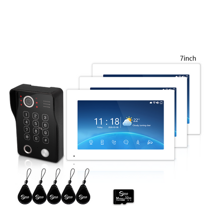 4-Wire Tuya Smart Video Intercom Doorbell, 5-in-1 Unlock, IP65 Waterproof 1080P 148° Night Vision Door Phone, Motion Detection, Digital Photo Frame & Background Music for Villa Home Apartment