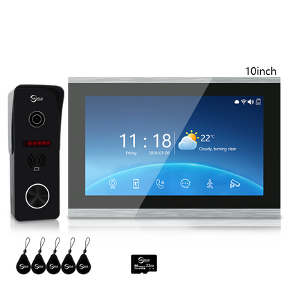 XiVision 4-Wire Tuya Hardwired Video Intercom, IP65 Waterproof, Night Vision, PIR Detection, Two-Way Audio, Photo Frame & Music for Villa Home